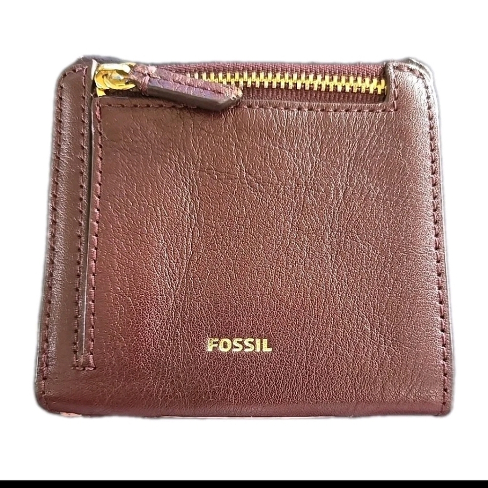 Fossil RFID mini bifold leather Pink Cream Brown Owl Appliqué Wallet - Picture 2 of 12